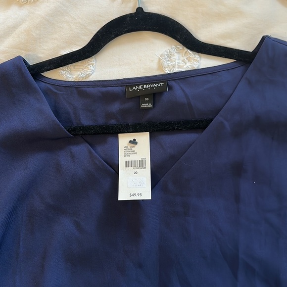 NWT Lane Bryant navy v neck drop shoulder blouse top size 20 - Picture 4 of 5